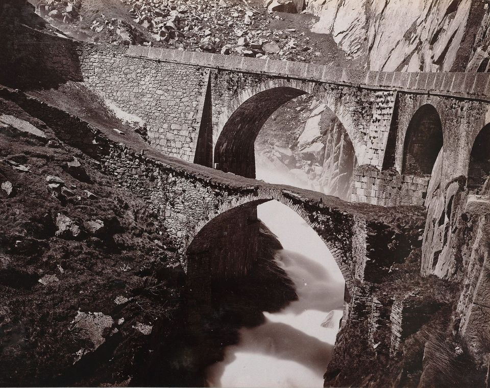 Teufelsbrücke on the St Gotthard Pass route, Switzerland (1888)